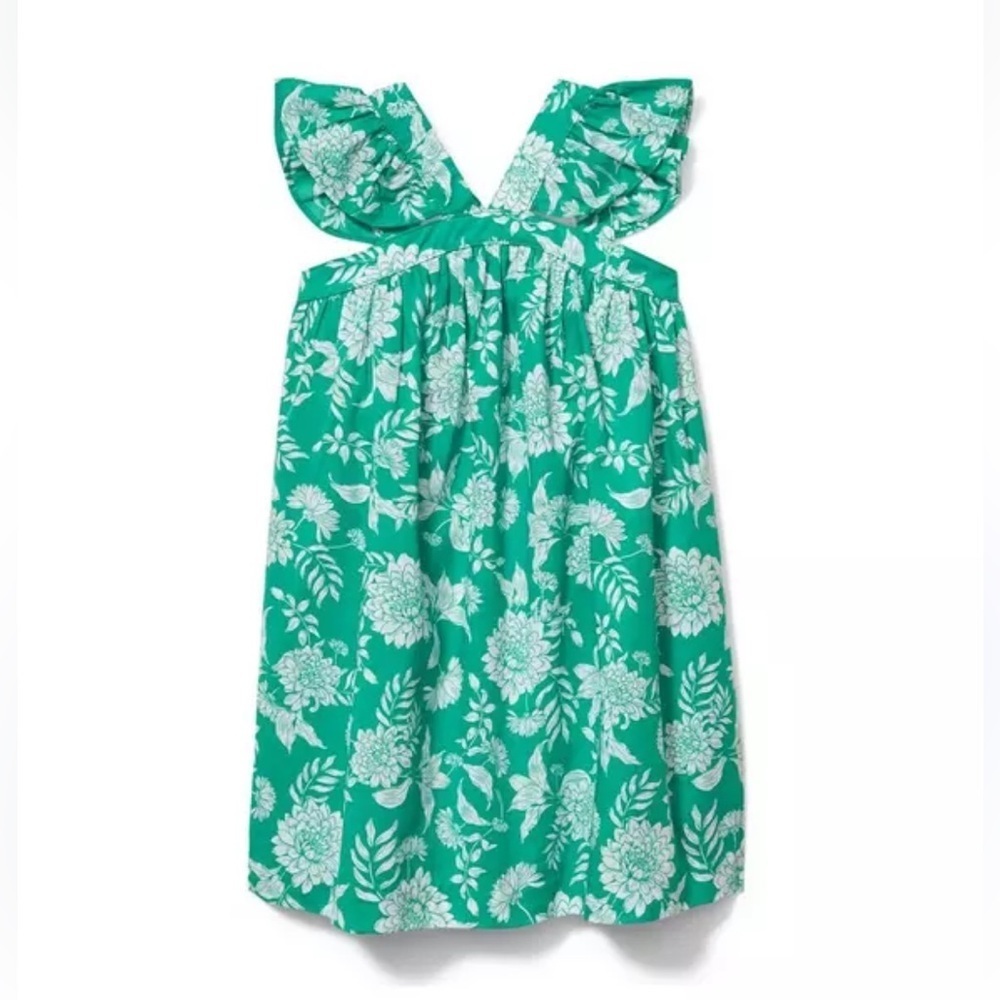 Janie and Jack Bright Jade Green Floral Sundress size 3